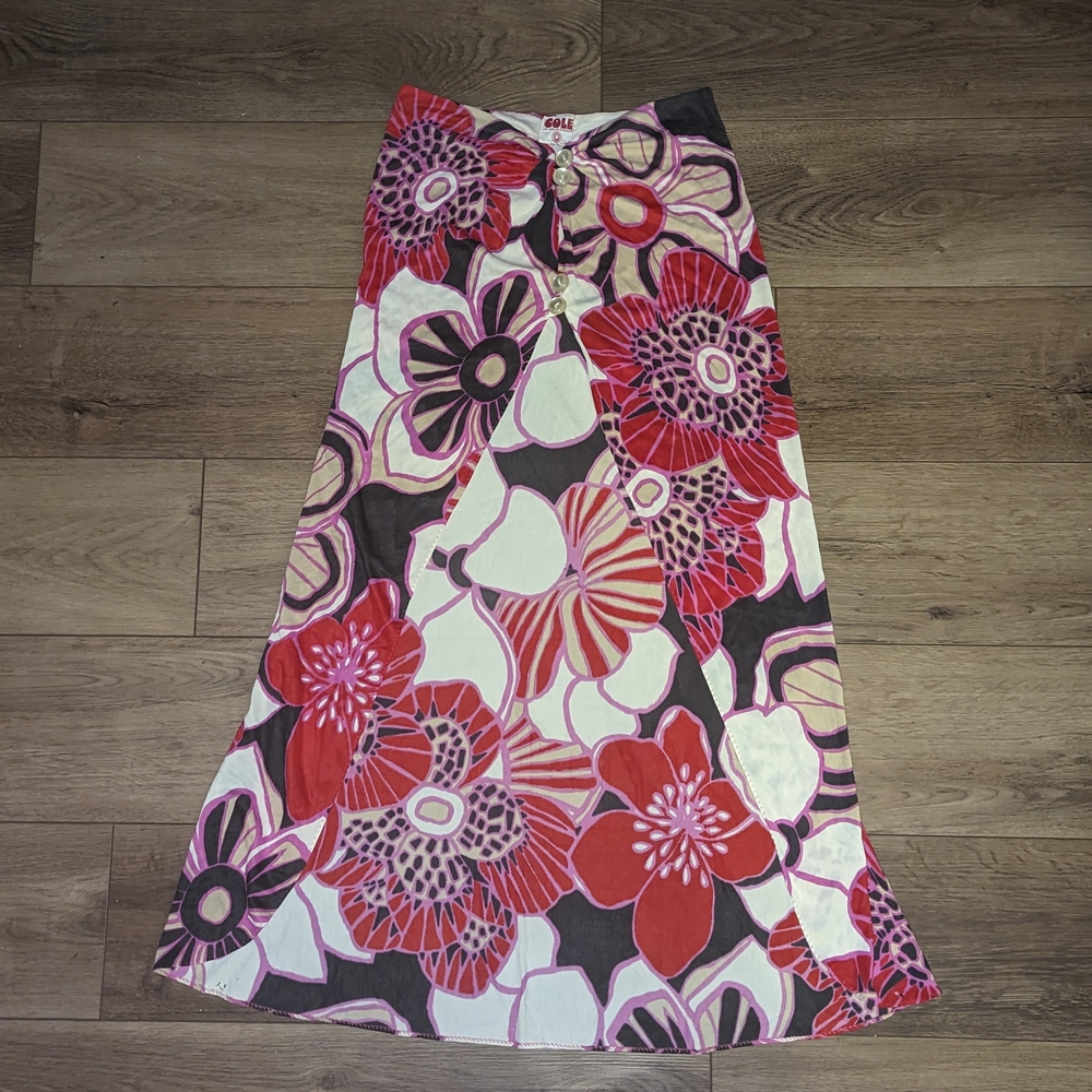 Vintage Cole Of California '70s Bathing Suit Cover Up Floral Skirt